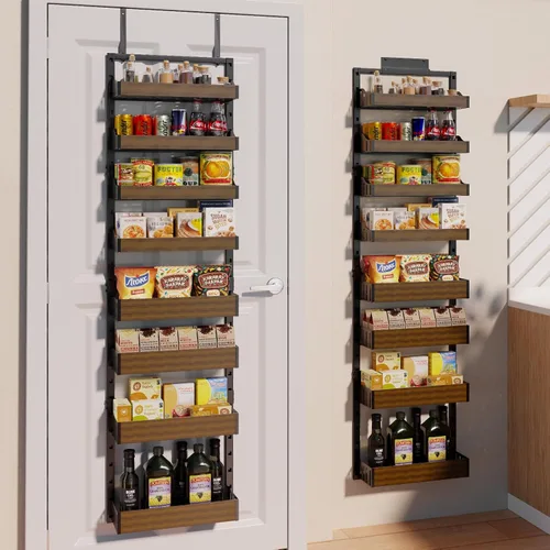 Organizador de 8 niveles para colgar sobre la puerta | Organizador de despensa con soporte para especias de montaje en pared con diseño Talia |