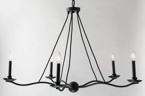 Miniatura 3 de Troy Lighting F6305 Sawyer - Lámpara de araña de cinco luces, hierro forjado