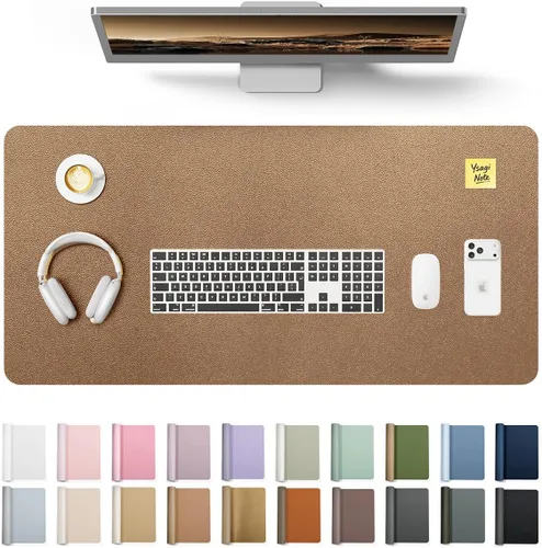 Miniatura 250 de YSAGi Protector de escritorio de cuero, tapete de oficina, alfombrilla grande para ratón, secante de cuero PU antideslizante, almohadilla