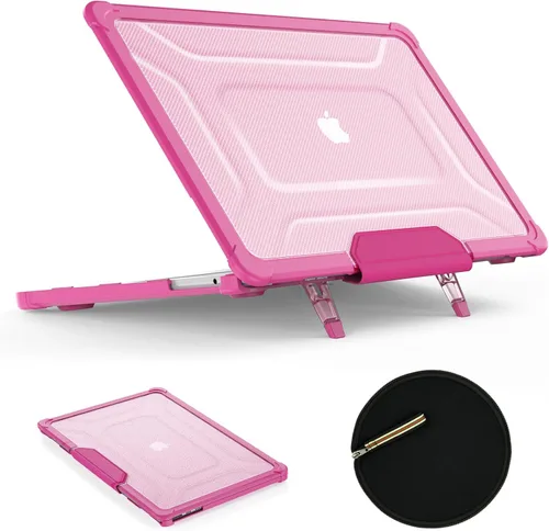 Miniatura 11 de SEYMAC stock Funda para MacBook Air de 13.6 pulgadas, protección contra golpes con soporte plegable y alfombrilla para mouse para MacBook Air