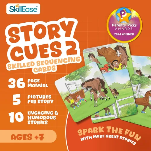 Miniatura 2 de SkillEase Story Cues 2 tarjetas de secuenciación experta, materiales de terapia del habla, juego de habilidades sociales, juegos de estudiantes