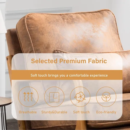 Miniatura 6 de Silla decorativa para sala de estar, sillón tapizado moderno de mediados de siglo con almohada, sillón de lectura, cómoda silla decorativa