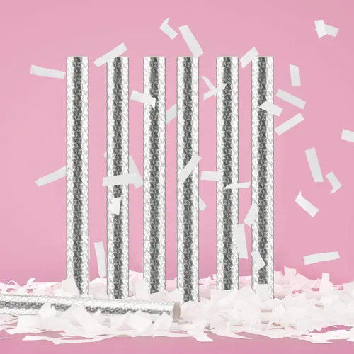 Miniatura 10 de BATTIFE Paquete de 7 varitas de confeti, palitos de papel de seda de colores, disparos de confeti para bodas, celebraciones, aniversarios, Colorido