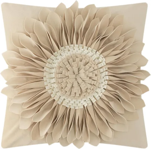 Miniatura 15 de OiseauVoler - Funda de cojín decorativa, hecha a mano, con girasol 3D, para sala de estar, hogar, cama, decoración de 18x18 pulgadas Azul-azul