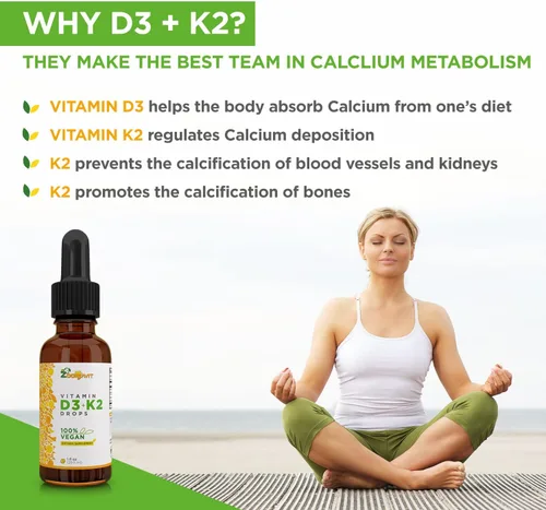 Miniatura 5 de Gotas líquidas veganas Vitamina D3 K2 (MK7) – Vitamina D líquida 100% a base de plantas mejorada con aceite de coco para una máxima absorción – 1