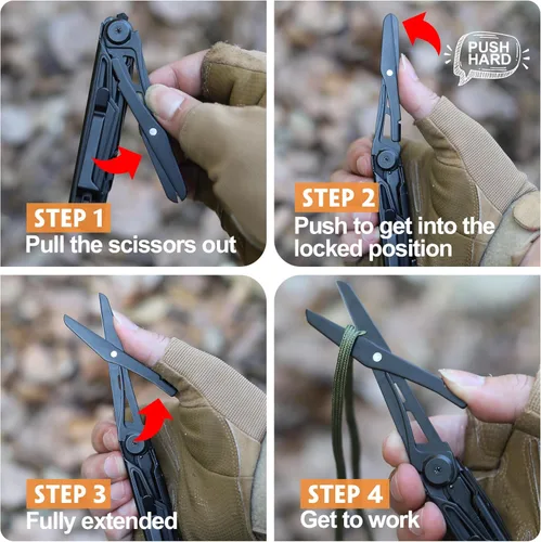 Miniatura 4 de Cuchillo multiherramienta de bolsillo - Regalos de Navidad para hombres, herramienta múltiple, cuchillos EDC - Cuchillo de bolsillo para hombres