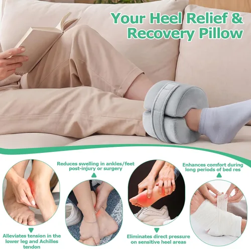 Miniatura 2 de Almohada de elevación de pies, almohada de tobillo para dormir con espuma de alta densidad, almohada de soporte para piernas para elevar los pies