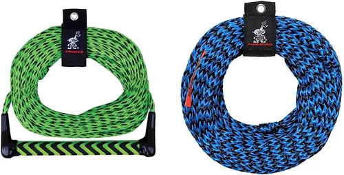 Airhead - Cuerda de esquí acuático con mango de EVA, 1 sección para tubos, esquís acuáticos y tablas de wakesurf, verde y negro