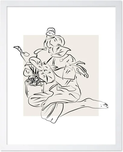 Miniatura 73 de Poster Master Póster de peonías – Estampado de flores retro – Ilustración floral – Ilustración en blanco y negro – Diseño de línea y abstracto