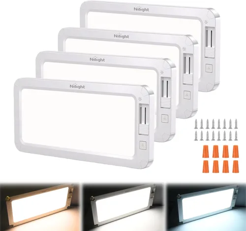 Miniatura 22 de Nilight LED Interior Light 2PCS 12.5 Inch 10W 96LEDs 3 Color Dimmable (3100K-6500K) with Memory Function, 12V-30V Ceiling Lights for RV Camper