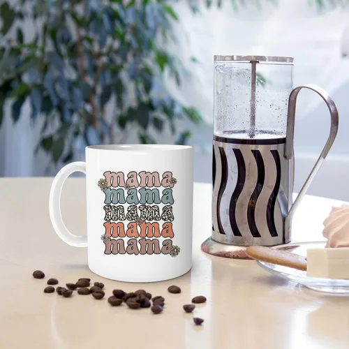 Miniatura 2 de Taza de café para mamá, regalos para mamá, regalos de Navidad para nueva mamá, regalos de cumpleaños para mamá, taza de café retro Groovy con flores