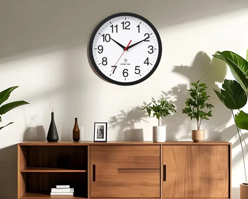 Miniatura 5 de Rohioue Reloj de Pared Atómico, Relojes de Pared Modernos de 10 Pulgadas Operados con Batería, Reloj Analógico para Sala de Estar, Oficina, Hogar