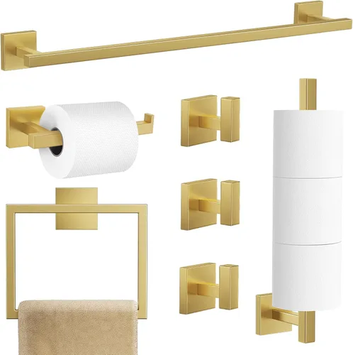 Miniatura 19 de TQKAG Juego de 5 piezas de accesorios de baño de níquel cepillado clásico montado en la pared de acero inoxidable SUS304 juego de accesorios de baño