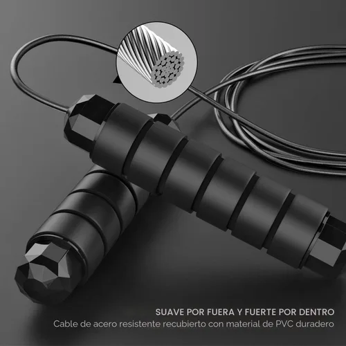 Miniatura 3 de Cuerda de saltar sin enredos de velocidad rápida, cable de salto con rodamientos de bolas para mujeres, hombres y niños, cuerda de saltar de acero