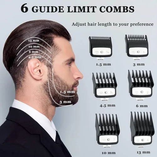 Miniatura 5 de KEMEI 2373 - Cortadora de pelo profesional para hombres, cortadora de pelo inalámbrica con motor de levitación magnética de 8800 RPM, kit de corte