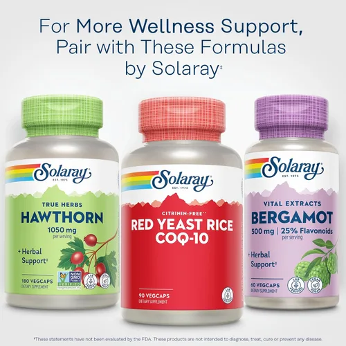 Miniatura 6 de SOLARAY Arroz de levadura roja Plus CoQ-10 y vitamina B-3 de niacina sin enjuague, apoyo cardíaco saludable y cardiovascular, no irradiado y sin