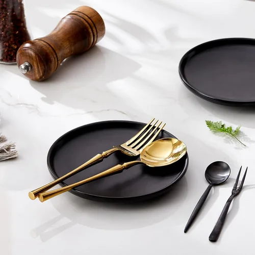 Miniatura 7 de Platos de cerámica mate para aperitivos de 6 pulgadas, juego de 4 pequeños platos de postre, aptos para microondas y horno, pan, postre