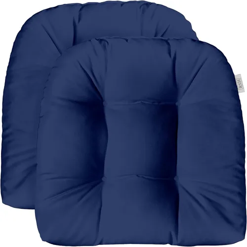 RSH DECOR: Juego de 2 cojines de asiento de mimbre acolchados en forma de U | 19" x 19" (19 x 19 pulgadas) | Tela hilada para todo tipo de clima |