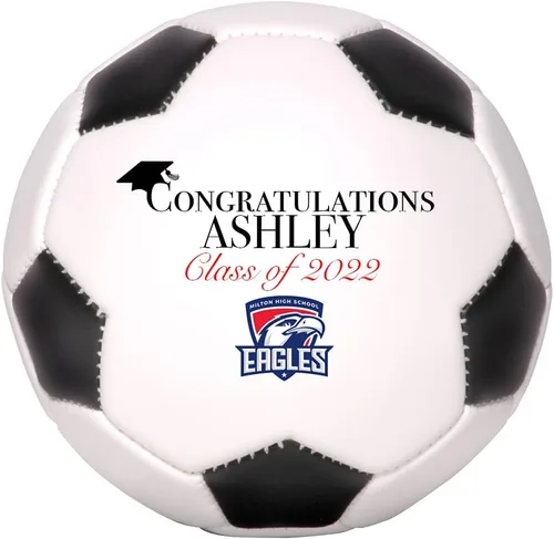 Miniatura 2 de Balón de fútbol personalizado, regalo de graduación personalizado con nombre y logotipo de la escuela para él, ella, graduado, hijo, hija