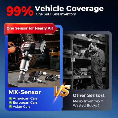 Miniatura 3 de Autel Juego de 4 sensores TPMS, sensor MX, sensor de presión de neumáticos MaxiTPMS 2 en 1 (315 MHz + 433 MHz), sensor OE de inserción programable