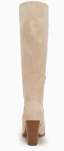 Miniatura 4 de Coutgo Botas altas de gamuza sintética para mujer, con cremallera lateral, tacón grueso, elásticas, botas de invierno