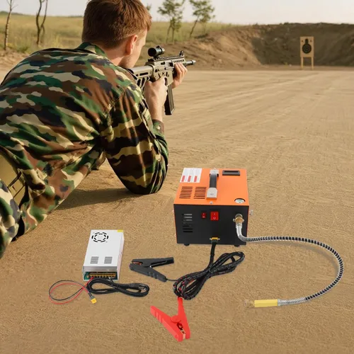 Miniatura 5 de Compresor de aire PCP, compresor de pistola de aire PCP portátil de 300 W con pantalla LED, bomba de compresor de tanque de paintball/buceo, máx.