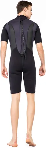 Miniatura 5 de ZCCO - Traje de neopreno premium para hombre, 1.5/3 mm, cremallera en la espalda, corto, para pesca submarina, snorkel, surf, canotaje, traje