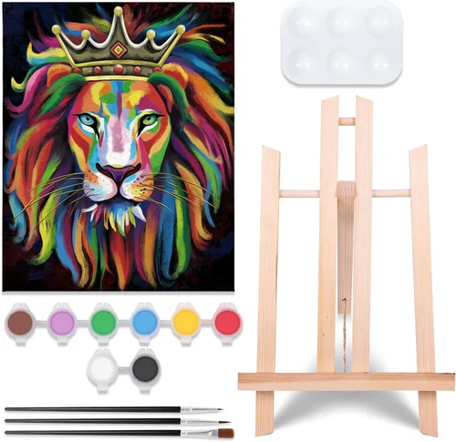 Miniatura 6 de Kit de pintura de lienzo predibujado para pintura para adultos, kits de fiesta, pintura y sorbos, suministros de fiesta, lienzo de 8 x 10 pulgadas