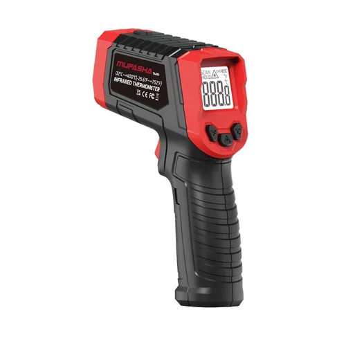 Miniatura 2 de MUFASHA Termómetro infrarrojo pistola de temperatura láser termómetro de alta temperatura con pantalla LCD pirómetro industrial sin contacto 2-Rojo