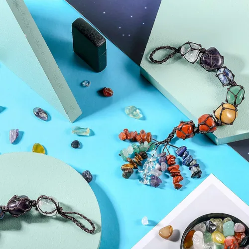 Miniatura 4 de Adorno colgante de 7 piedras preciosas de cristal curativo, decoración de pared interior del hogar, adorno de Feng Shui, decoración de ventana