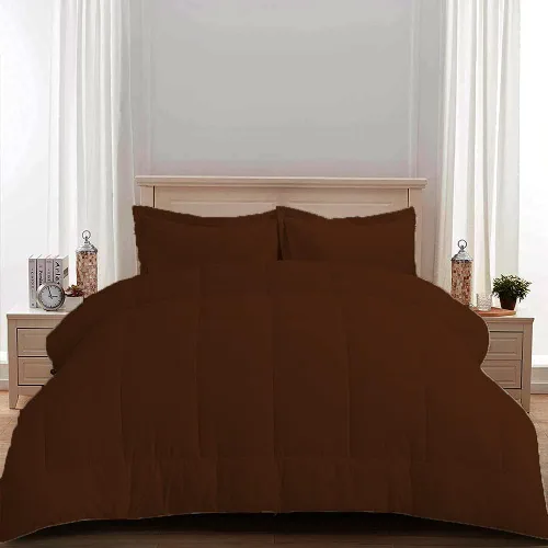 Miniatura 4 de Edredón 100% algodón egipcio de 500 GSM, súper suave, relleno alternativo de plumón con 2 fundas de almohada, colección de insertos para clima frío