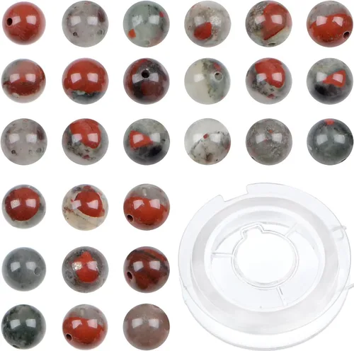 Miniatura 29 de Bymitel - Cuentas redondas de jade blanco natural de 5/32 de pulgada, 210 unidades de piedras preciosas auténticas para bricolaje y fabricación
