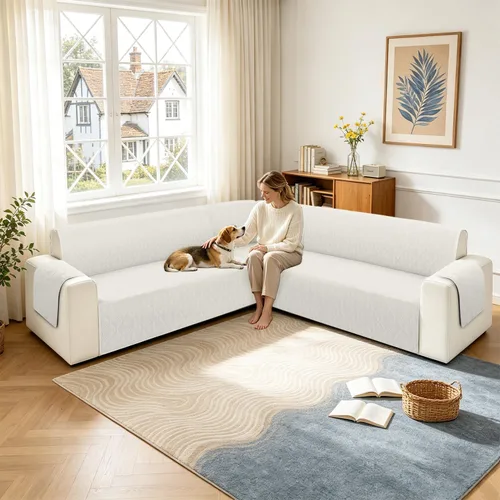 Miniatura 3 de ALIECOM Fundas para sofá seccional de esquina en forma de L Fundas para sofá reversibles lavables para sofá seccional Funda para sofá deslizable