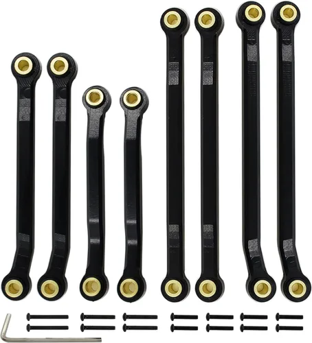 Enlaces de chasis de alta liquidación Enlaces de suspensión Enlaces de aluminio CNC Set para TRX4M 1/18 piezas de actualización (negro)