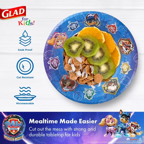 Miniatura 3 de Glad Cuencos de papel de Paw Patrol para niños, diseño de escudos, cuencos desechables con diseño apto para niños, duraderos y divertidos
