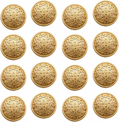 Miniatura 10 de Milisten 30 botones planos redondos de metal, abrigos, chaquetas, camisas, trajes, pantalones botones para costura artesanal (plata, 0.98 pulgadas)