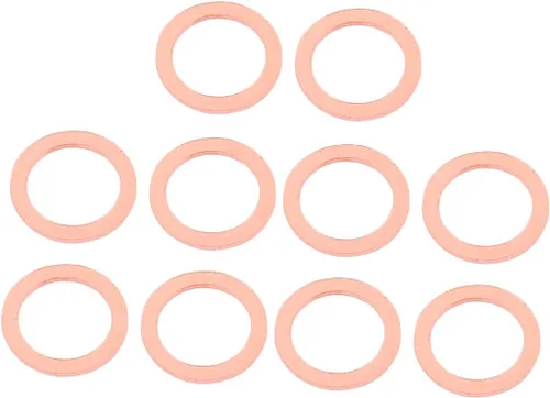 Miniatura 3 de uxcell 10pcs 0.236 in x 0.394 in x 0.039 in anillo plano de cobre aplastamiento arandela sellado junta sujetador