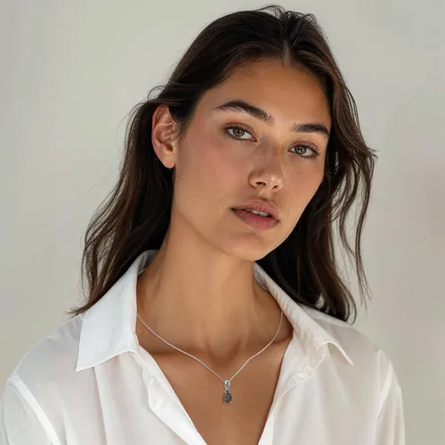 Miniatura 10 de 925 Sterling Silver Gemstone Necklace – Birthstone Jewelry for Women – Minimalist Silver Chain with Gemstone Teardrop Pendant – Elegant Gift for