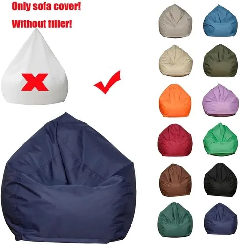 Miniatura 5 de Koolouispoper Lazy BeanBag - Sillas individuales para sofá sin relleno, color sólido, impermeable, Oxford, puf, puff puff para sofá tatami