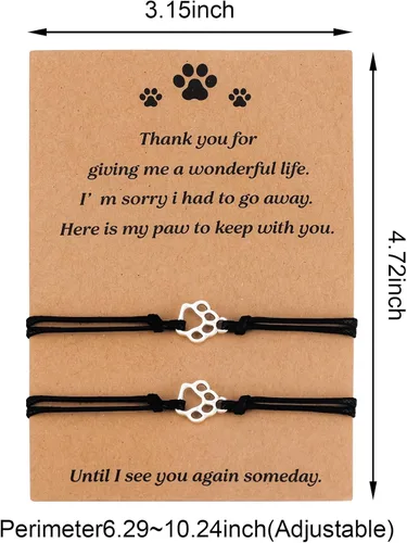 Miniatura 4 de PLwelth Pulseras de perro de cachorro para mujeres y hombres, regalos conmemorativos para amantes de las mascotas, regalos de amistad para ella, sus