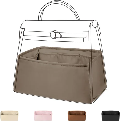 DGAZ Organizador de bolso de seda para bolsas Hermes Herbag 313950, bolso de lujo y organizador de mano, inserto de bolsa Simplicity (gris Etoupe,