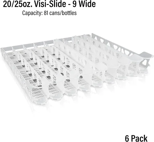 Miniatura 8 de Visi-Slide - Dispensador de bebidas de soda de 20 onzas, deslizamiento alimentado por gravedad para estantes angulares para refrigeradores