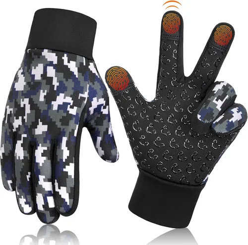 Guantes deportivos cálidos de invierno para niños, para clima frío, térmico, para nieve, pantalla táctil, para niños y niñas