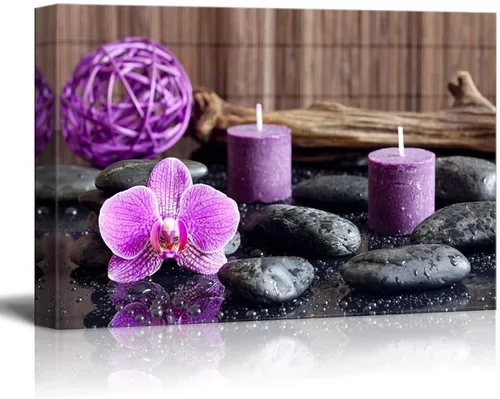 Miniatura 59 de Wall26 - Arte de pared estampado en lienzo con diseño de rocas negras en un lago tropical verde sereno, naturaleza floral, fotografía, realismo