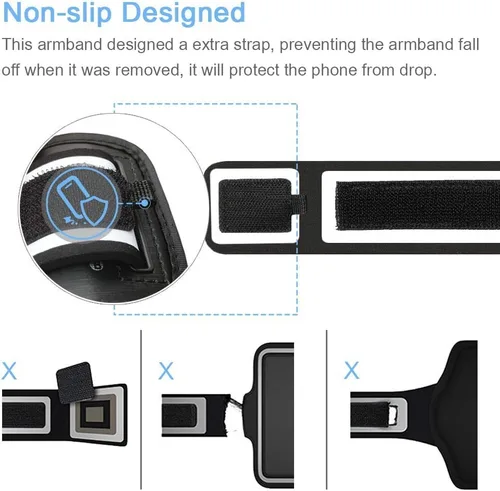 Miniatura 4 de Brazalete para iPhone 17 16 Pro, JEMACHE Gym Workouts Running Arm Band para iPhone 17/16/15/14/13/12 Pro (negro)