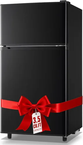Miniatura 12 de WANAI - Refrigerador miniatura con congelador, 3.5 pies cúbicos, 2 puertas, pequeño refrigerador con características de control mecánico de 7