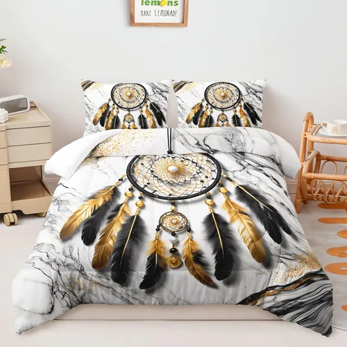 Miniatura 17 de AILONEN Juego de edredón de mariposa azul tamaño Queen, juego de ropa de cama de 3 piezas de animales elegantes, azul marino oscuro cielo nocturno