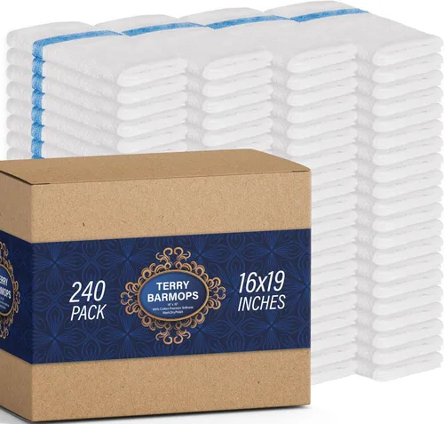 Miniatura 12 de GREEN LIFESTYLE Paquete de 150 toallas azules de 12 x 14 pulgadas, 100% algodón, superabsorbentes y duraderas para el automóvil, trapos reutilizables