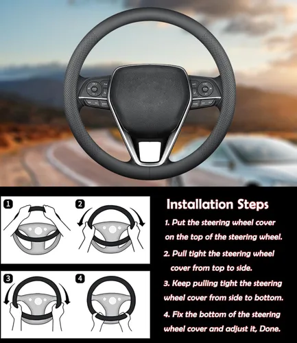 Miniatura 8 de XHRING Funda para volante de automóvil para Mazda CX5/CX-5 CX50/CX-50 CX3/CX-3 CX30/CX-30 CX9/CX-9 Mazda 3 Mazda 5 Mazda 6 MX-5 Miata CX-7 RX-8 GS