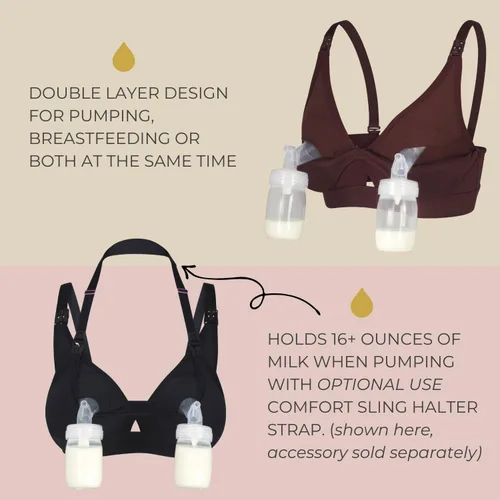 Miniatura 2 de Supermom - Brasier de bombeo y lactancia, brasier de maternidad manos libres para amamantar, cómodo y suave brasier de extracción de leche